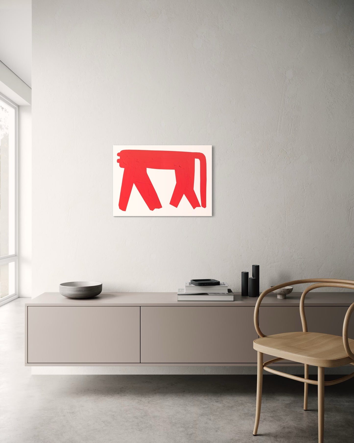 Obraz figuratywno-abstrakcyjny na płótnie w minimalistycznej formie - SHADOW OT THE PANTHER'S GRACE 1