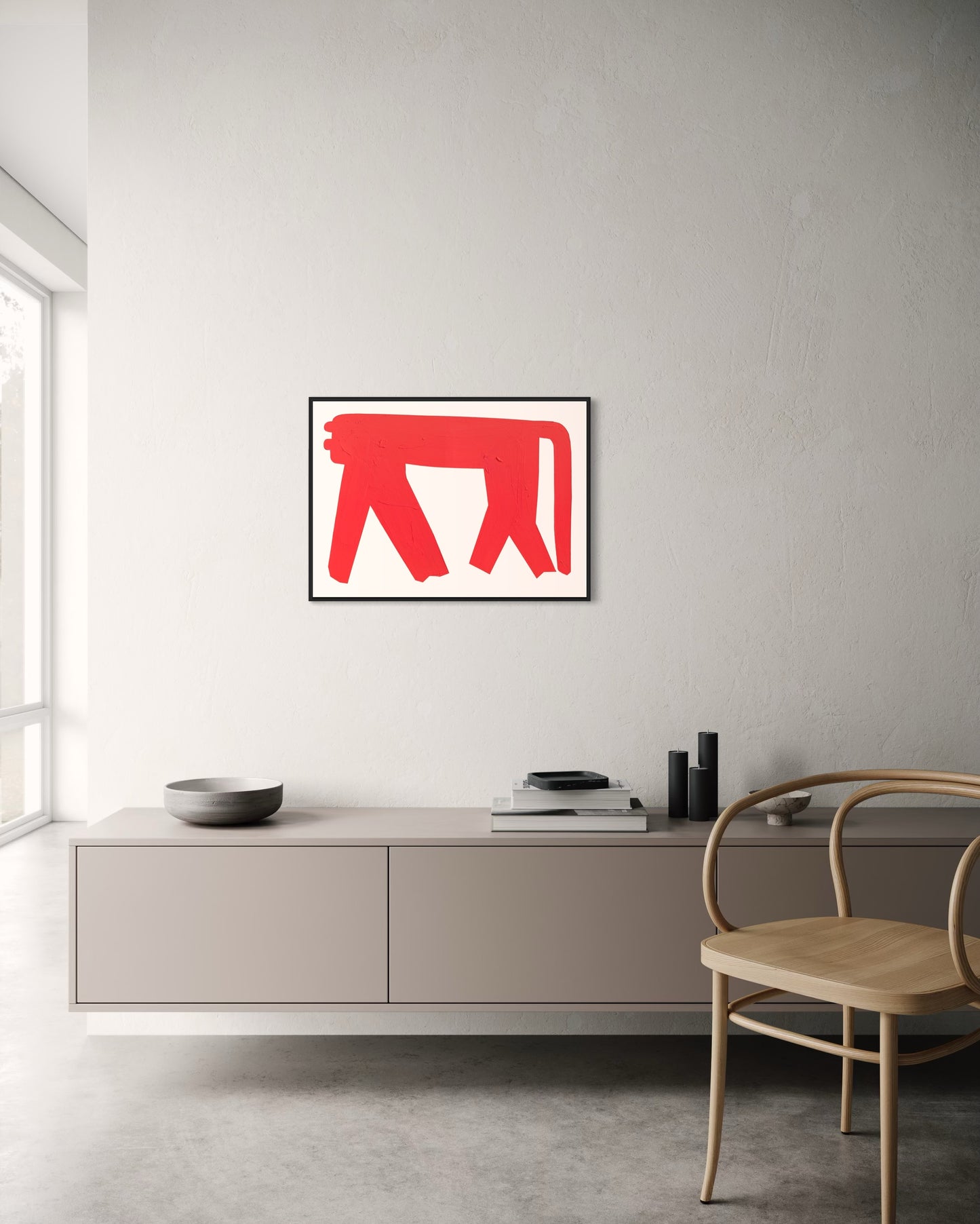 Obraz figuratywno-abstrakcyjny na płótnie w minimalistycznej formie - SHADOW OT THE PANTHER'S GRACE 1