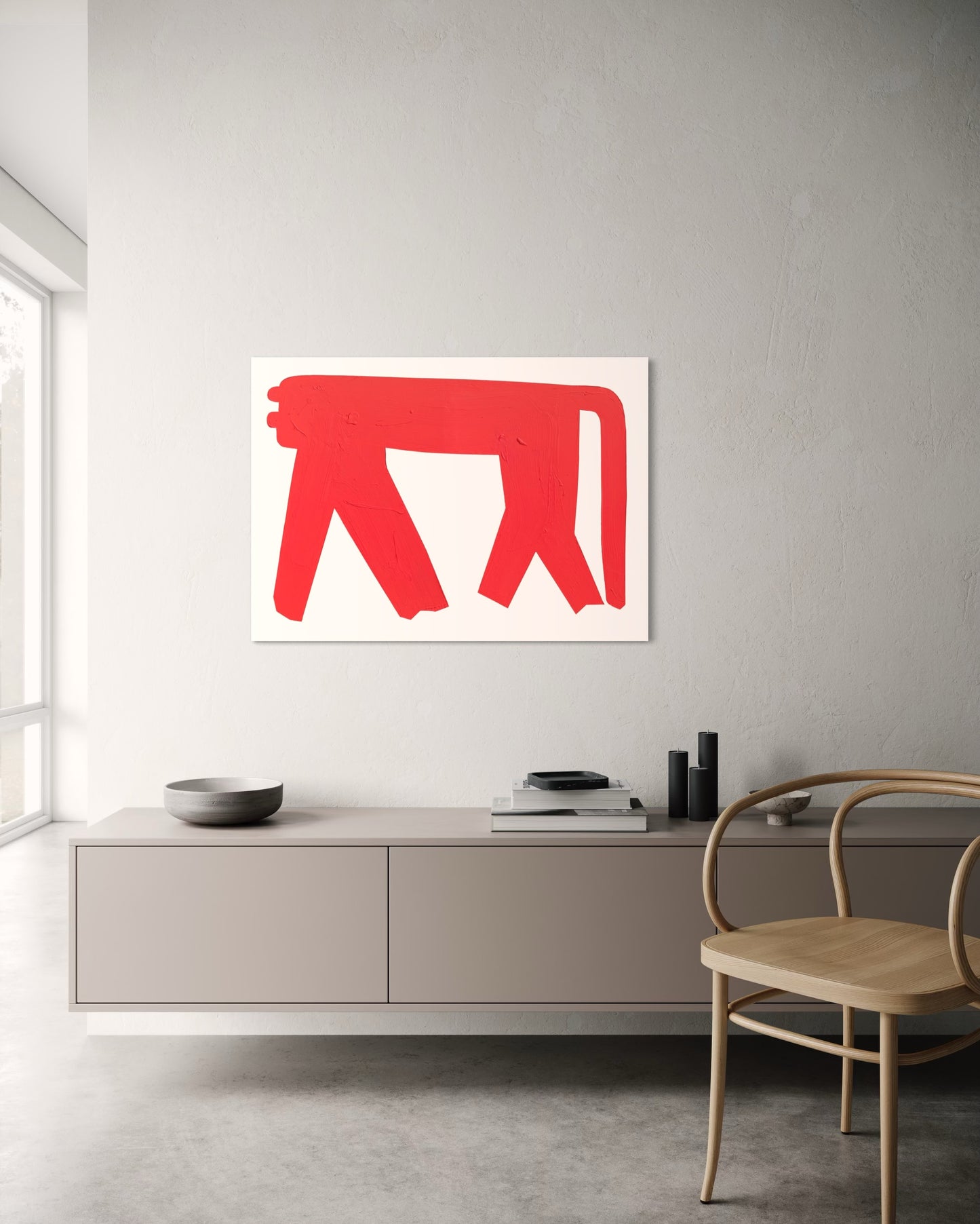 Obraz figuratywno-abstrakcyjny na płótnie w minimalistycznej formie - SHADOW OT THE PANTHER'S GRACE 1