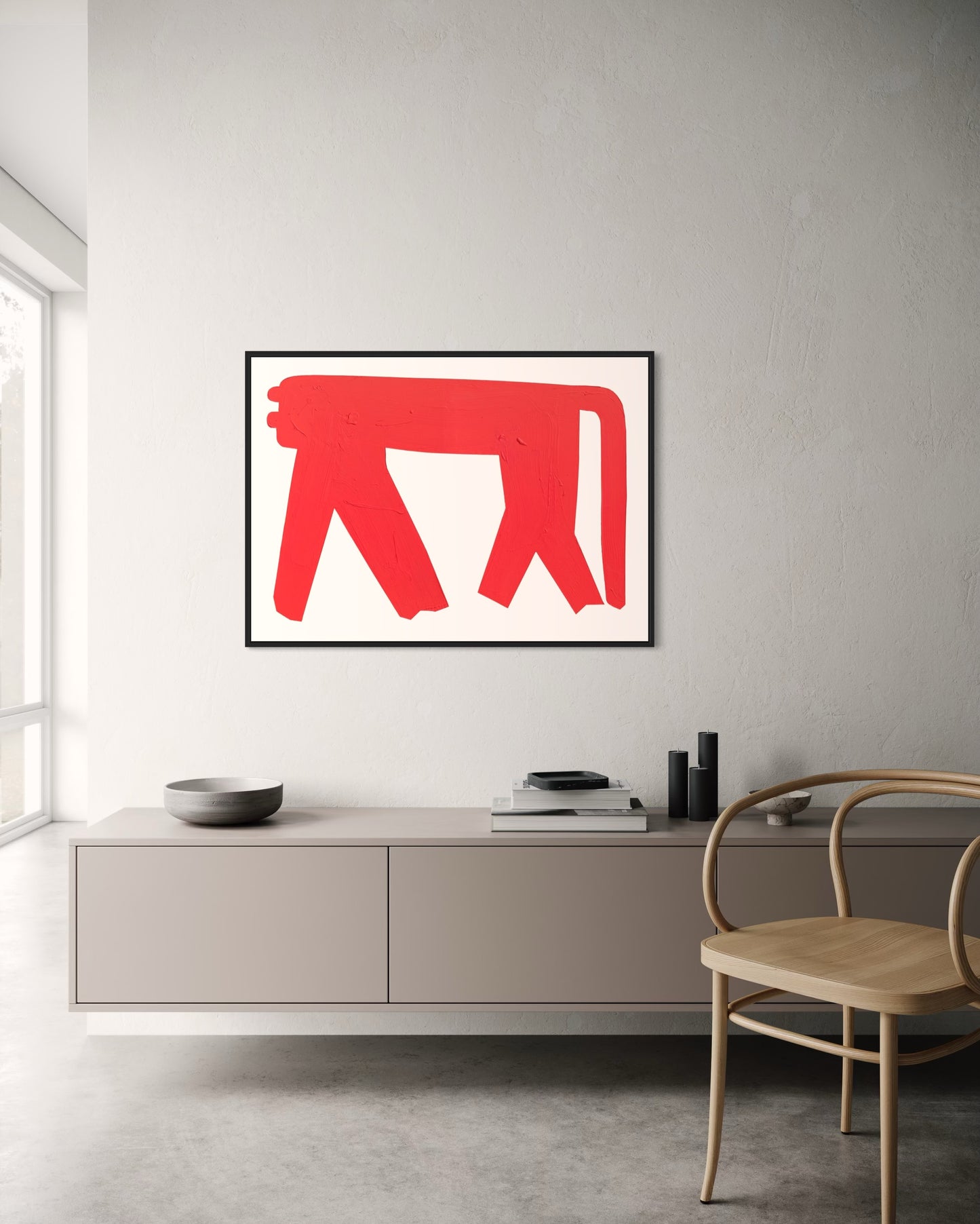 Obraz figuratywno-abstrakcyjny na płótnie w minimalistycznej formie - SHADOW OT THE PANTHER'S GRACE 1