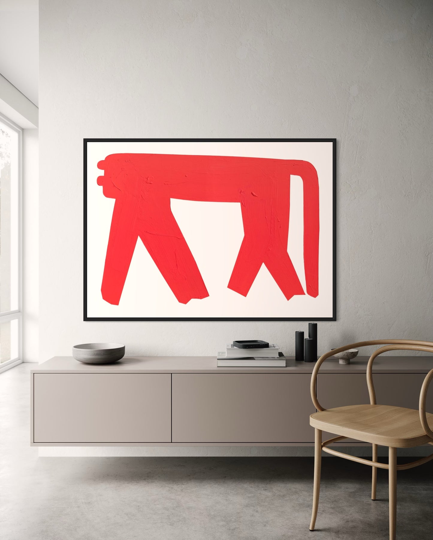 Obraz figuratywno-abstrakcyjny na płótnie w minimalistycznej formie - SHADOW OT THE PANTHER'S GRACE 1
