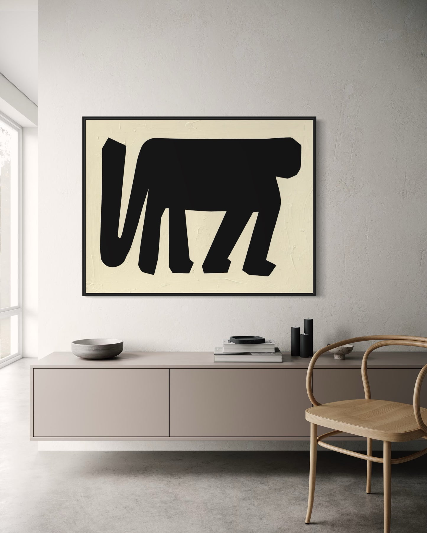 Obraz figuratywno-abstrakcyjny na płótnie w minimalistycznej formie - ODE TO THE APE 2