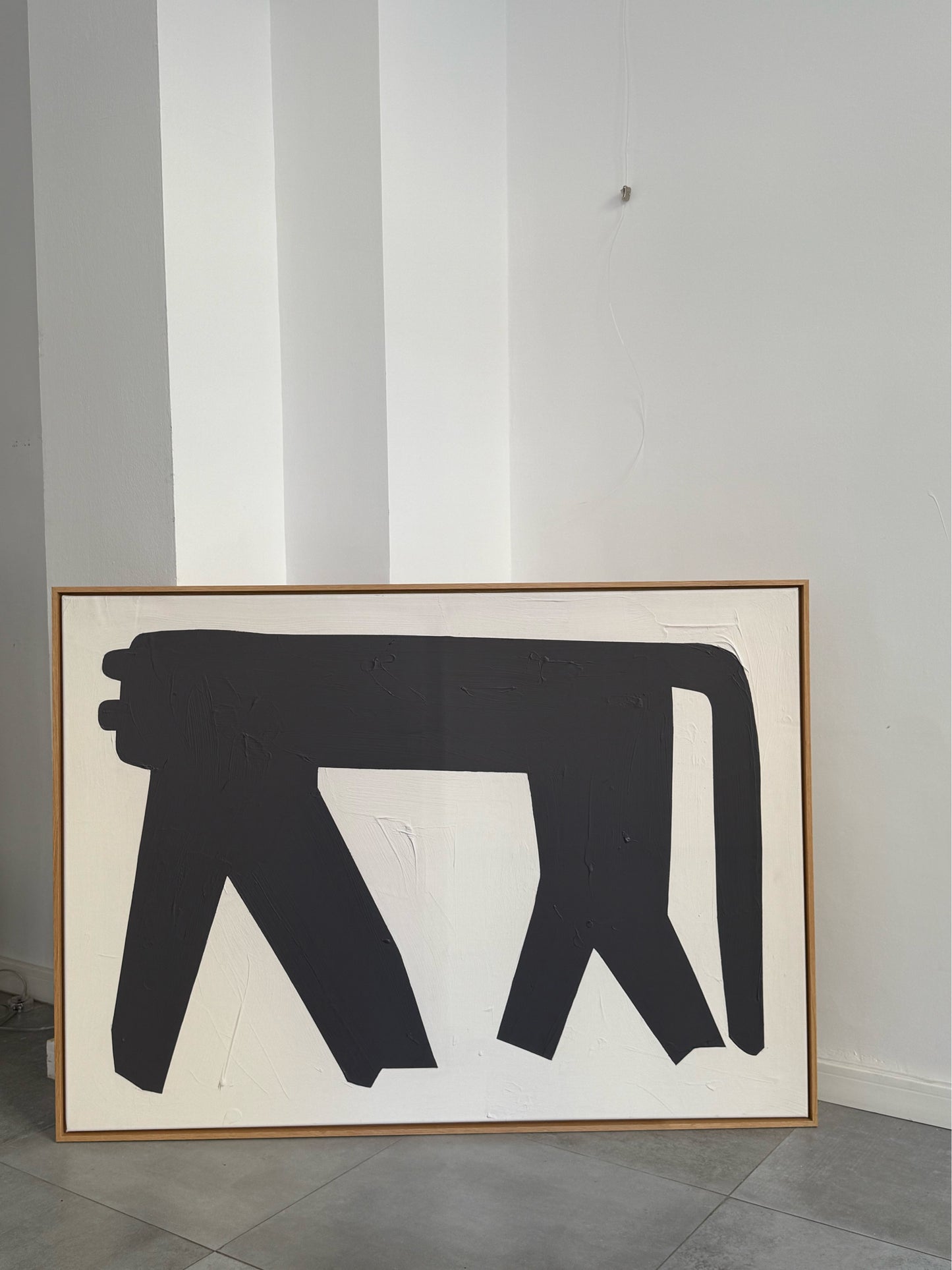 Obraz figuratywno-abstrakcyjny na płótnie w minimalistycznej formie - SHADOW OT THE PANTHER'S GRACE 2