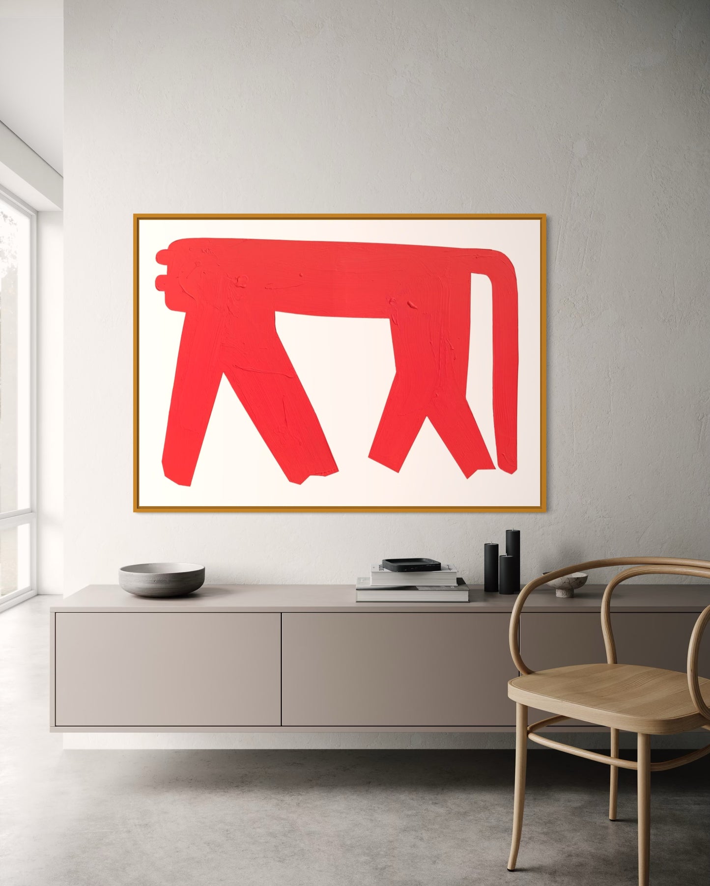 Obraz figuratywno-abstrakcyjny na płótnie w minimalistycznej formie - SHADOW OT THE PANTHER'S GRACE 1