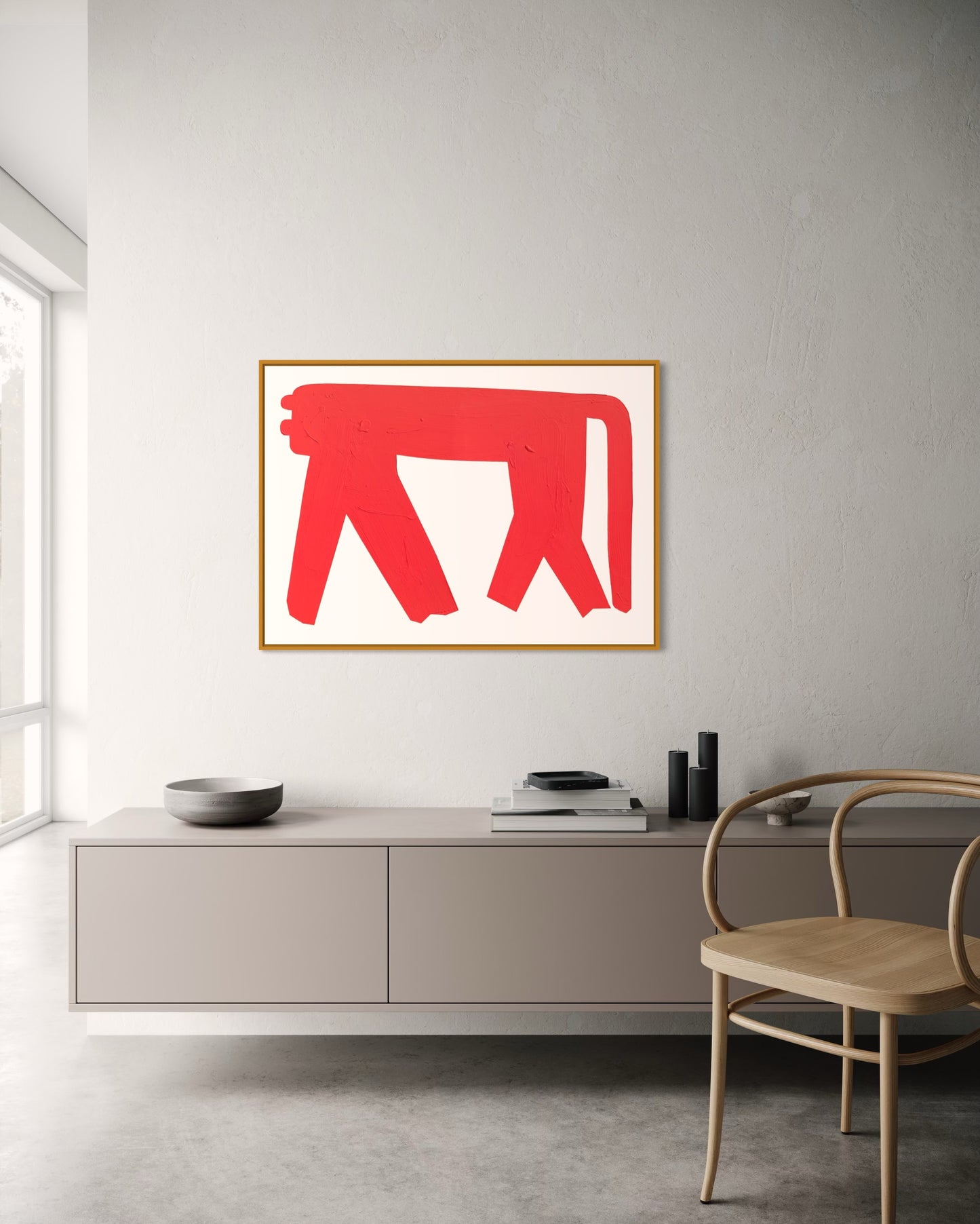 Obraz figuratywno-abstrakcyjny na płótnie w minimalistycznej formie - SHADOW OT THE PANTHER'S GRACE 1