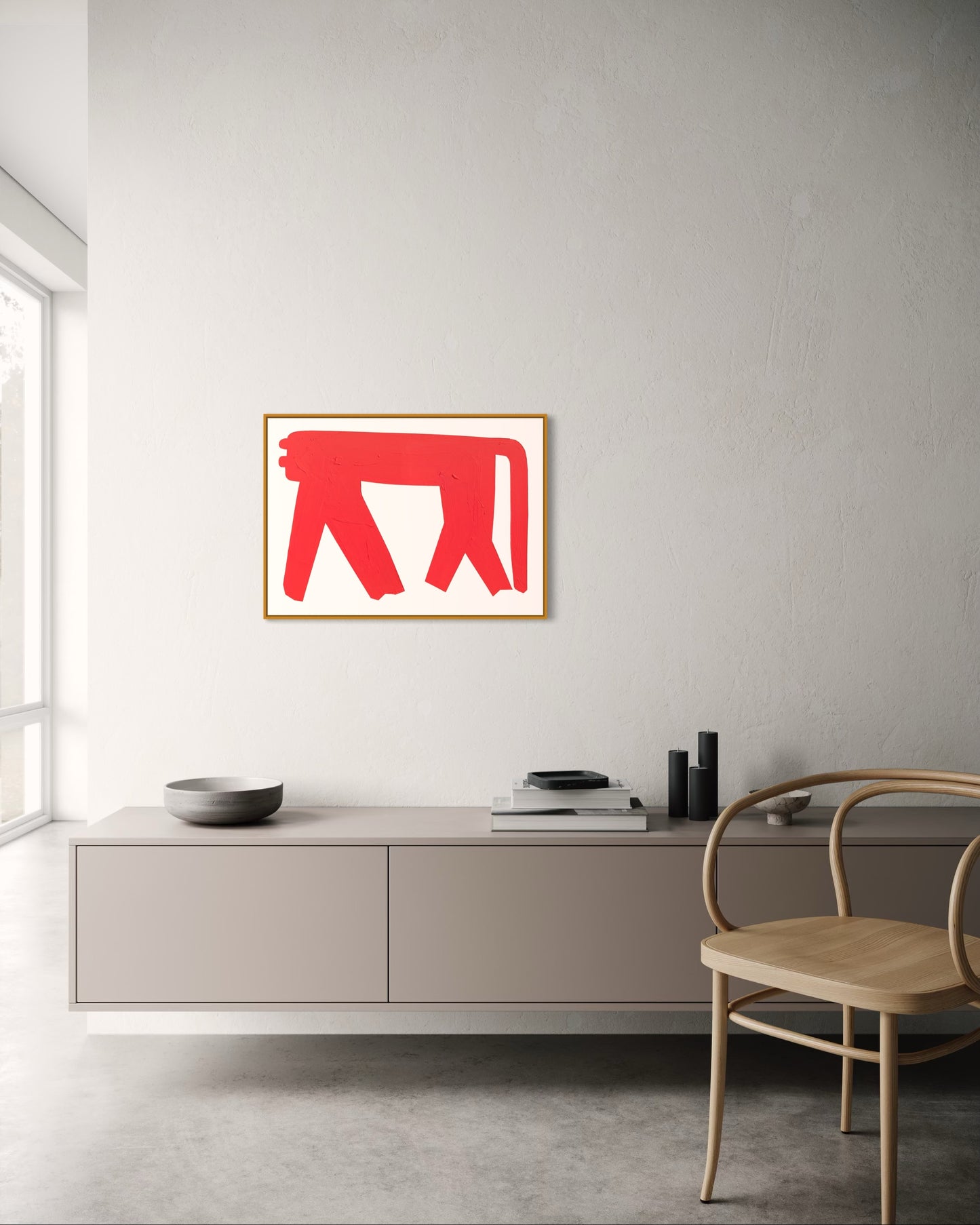 Obraz figuratywno-abstrakcyjny na płótnie w minimalistycznej formie - SHADOW OT THE PANTHER'S GRACE 1