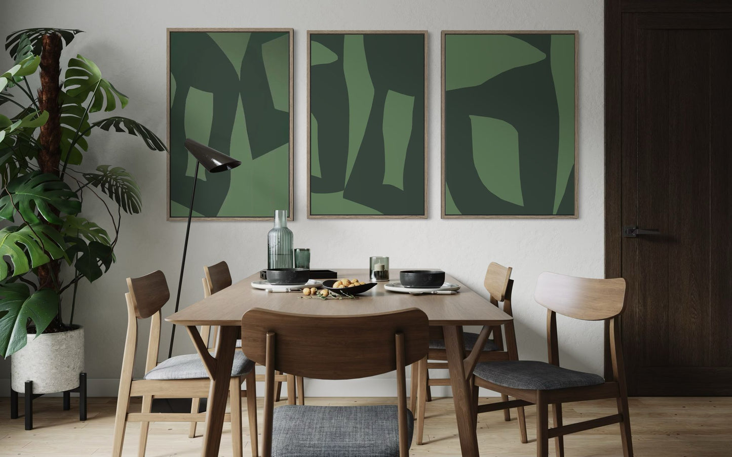 Abstrakter Leinwanddruck in Grün – GREEN BALANCE