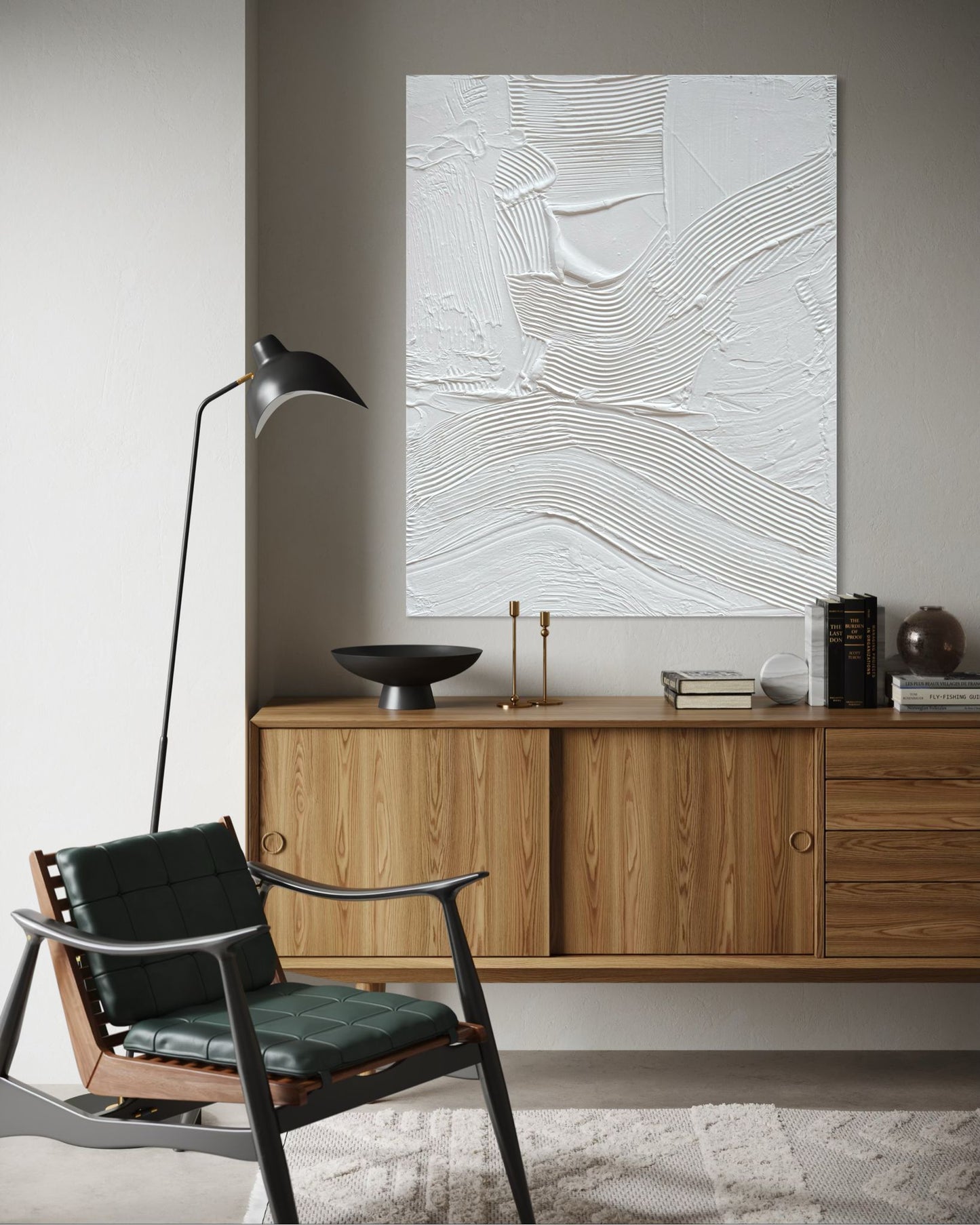 Strukturbild – Gipsrelief auf Leinwand