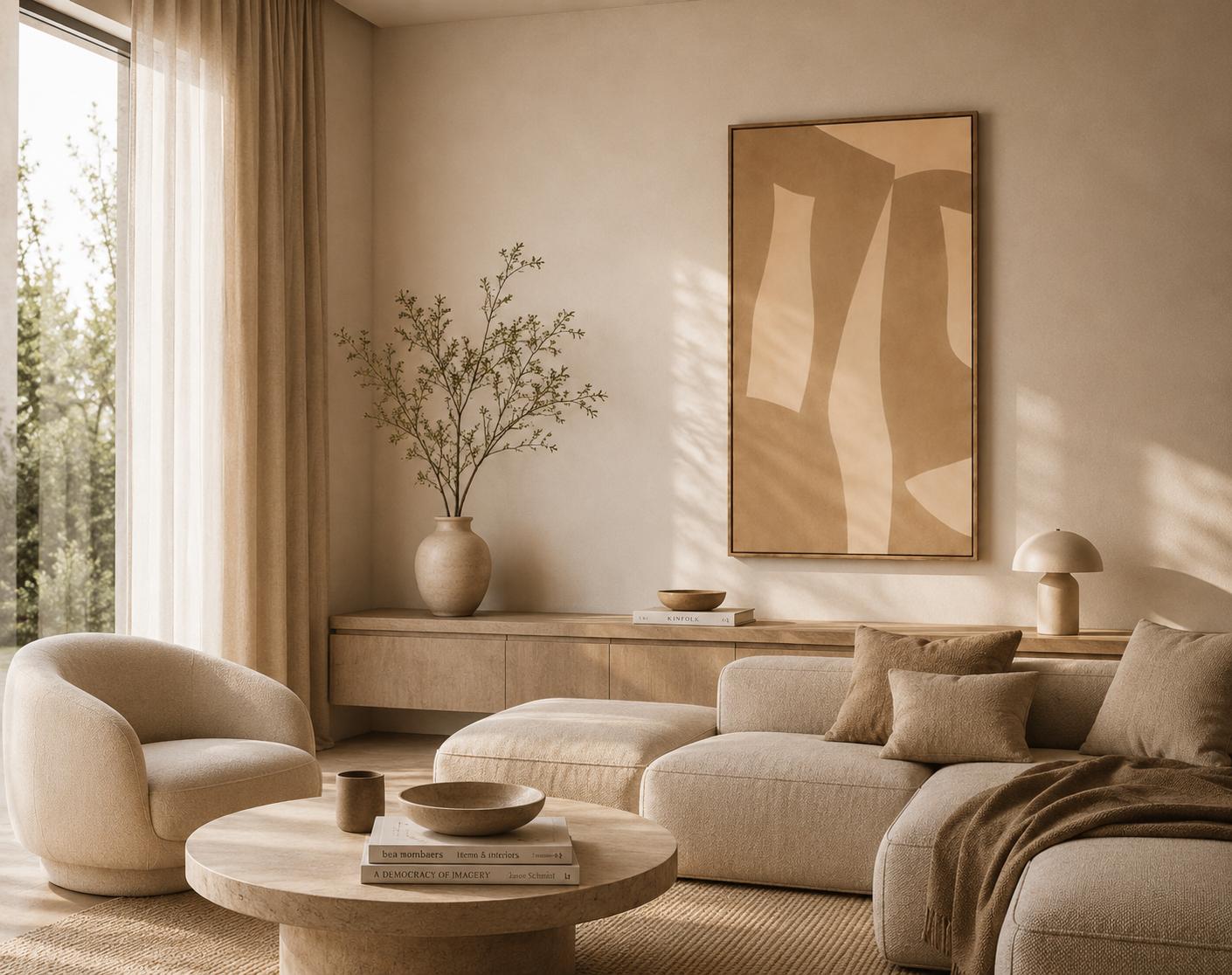 Abstract canvas print in beige – SAND TENSION
