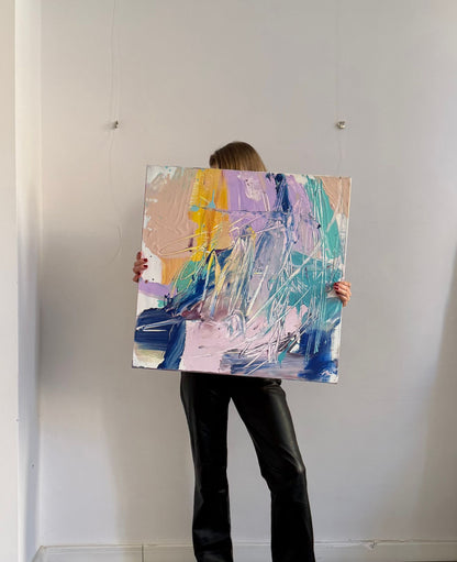 Hand-painted canvas – AZURE DANCE