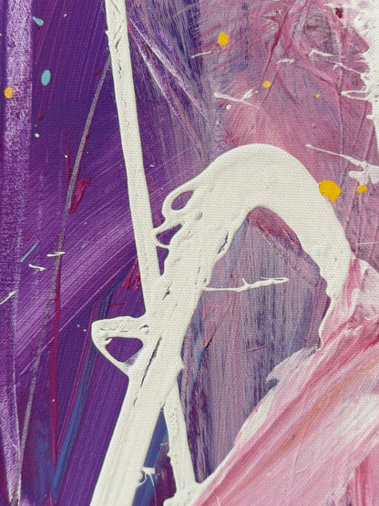 Obraz abstrakcyjny na płótnie w odcieniach różu - DREAM DUST