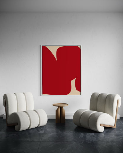 Obraz abstrakcyjny na płótnie w odcieniach czerwieni - RED SHAPE III