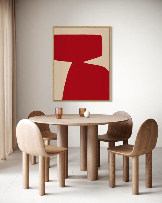 Obraz abstrakcyjny na płótnie w odcieniach czerwieni - RED SHAPE I