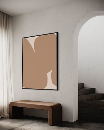 Obraz abstrakcyjny na płótnie w odcieniach piaskowych - SAND SHAPE III