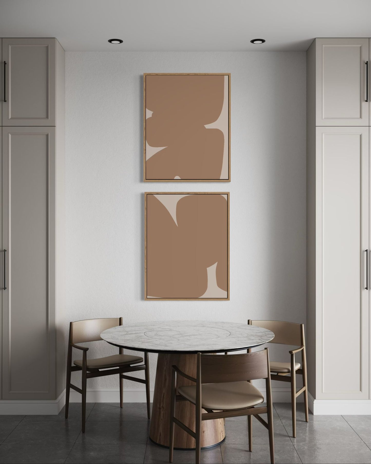 Obraz abstrakcyjny na płótnie w odcieniach piaskowych - SAND SHAPE III