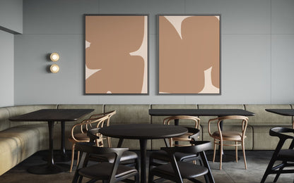 Obraz abstrakcyjny na płótnie w odcieniach piaskowych - SAND SHAPE III