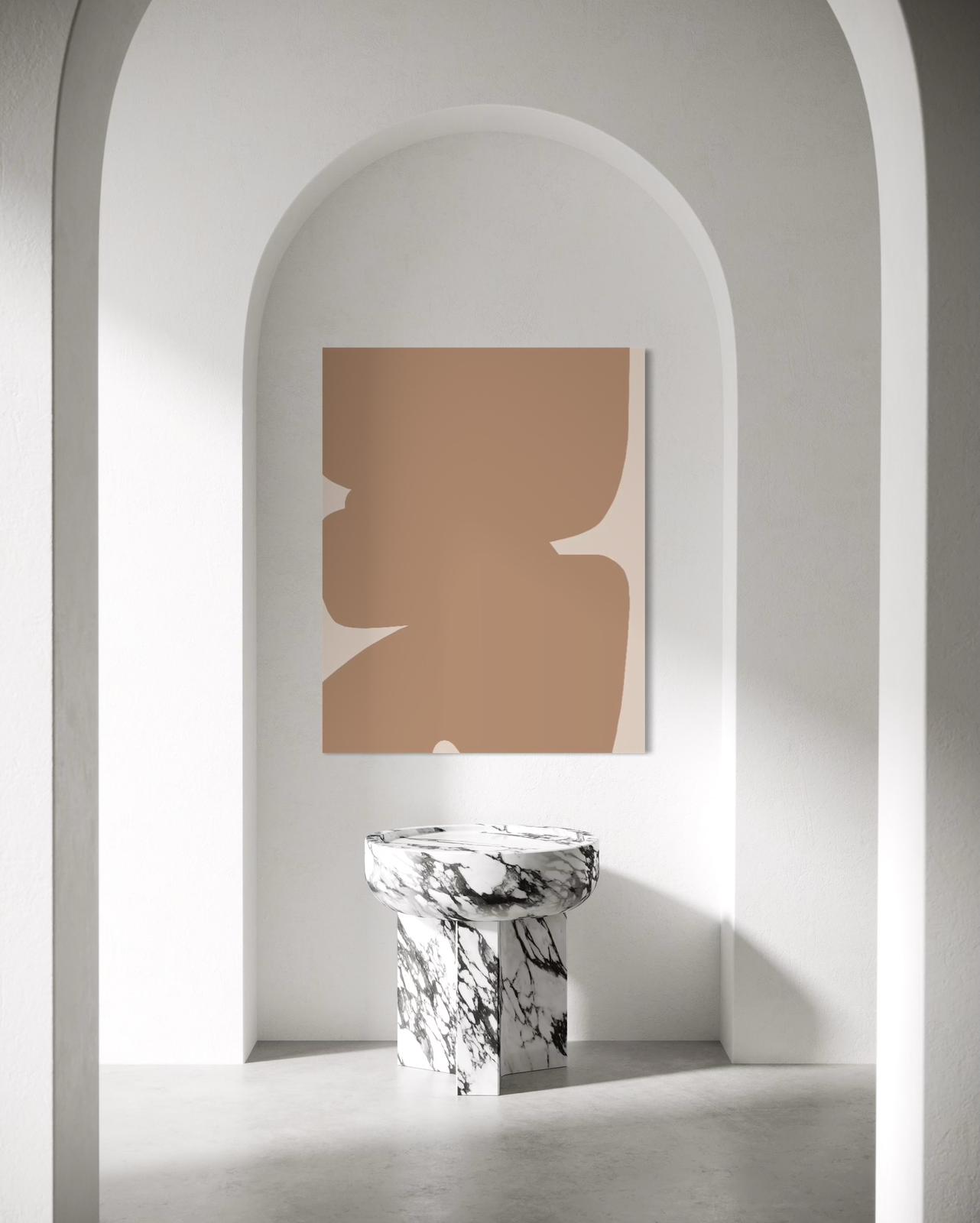 Obraz abstrakcyjny na płótnie w odcieniach piaskowych - SAND SHAPE II