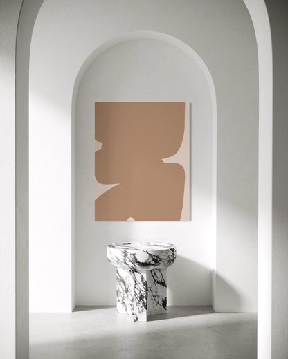 Obraz abstrakcyjny na płótnie w odcieniach piaskowych - SAND SHAPE II