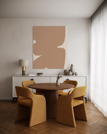 Obraz abstrakcyjny na płótnie w odcieniach piaskowych - SAND SHAPE II