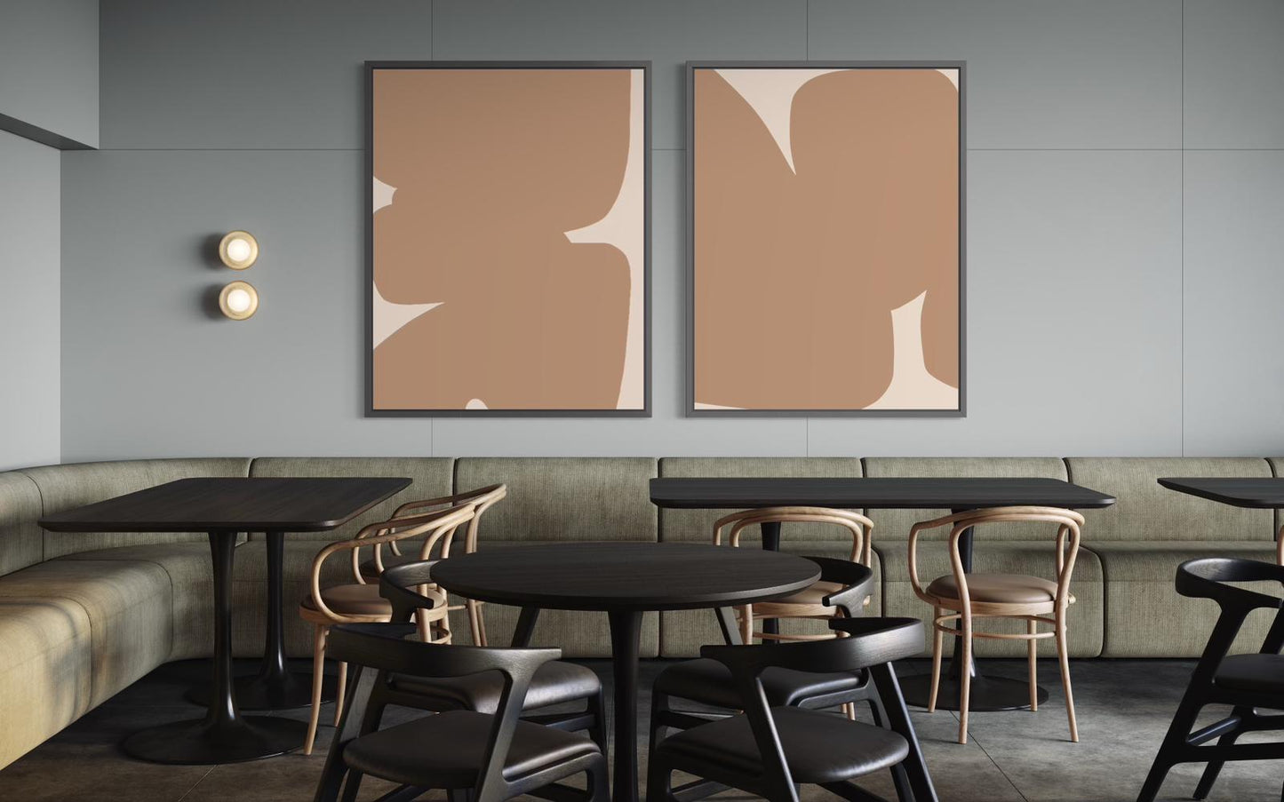 Obraz abstrakcyjny na płótnie w odcieniach piaskowych - SAND SHAPE II