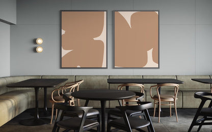 Obraz abstrakcyjny na płótnie w odcieniach piaskowych - SAND SHAPE II