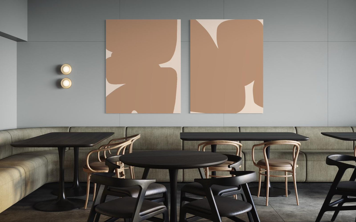 Obraz abstrakcyjny na płótnie w odcieniach piaskowych - SAND SHAPE II