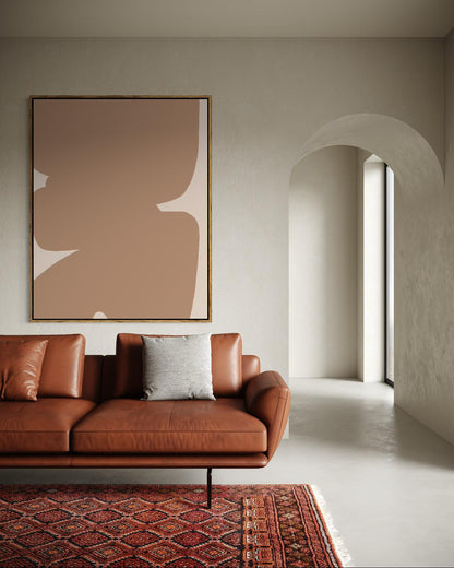 Obraz abstrakcyjny na płótnie w odcieniach piaskowych - SAND SHAPE II