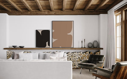 Obraz abstrakcyjny na płótnie w odcieniach czerni - BLACK SHAPE III