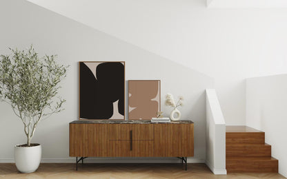 Obraz abstrakcyjny na płótnie w odcieniach czerni - BLACK SHAPE III