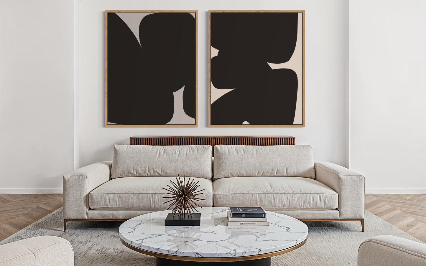 Obraz abstrakcyjny na płótnie w odcieniach czerni - BLACK SHAPE III