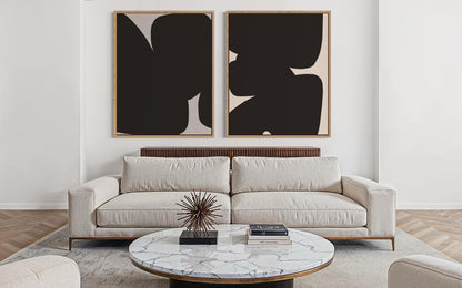 Obraz abstrakcyjny na płótnie w odcieniach czerni - BLACK SHAPE III