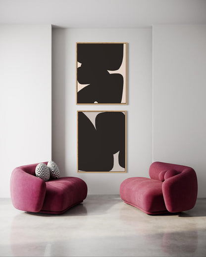 Obraz abstrakcyjny na płótnie w odcieniach czerni - BLACK SHAPE II