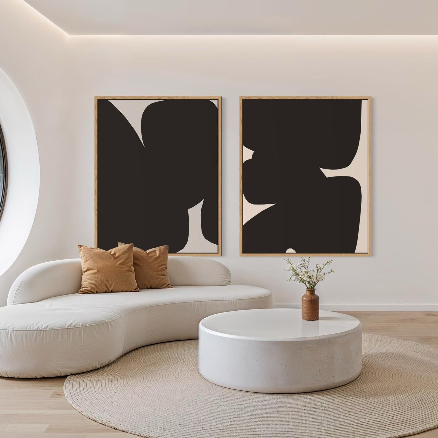 Obraz abstrakcyjny na płótnie w odcieniach czerni - BLACK SHAPE II