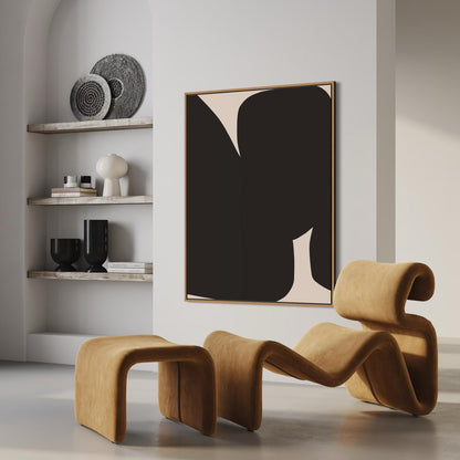 Obraz abstrakcyjny na płótnie w odcieniach czerni - BLACK SHAPE III