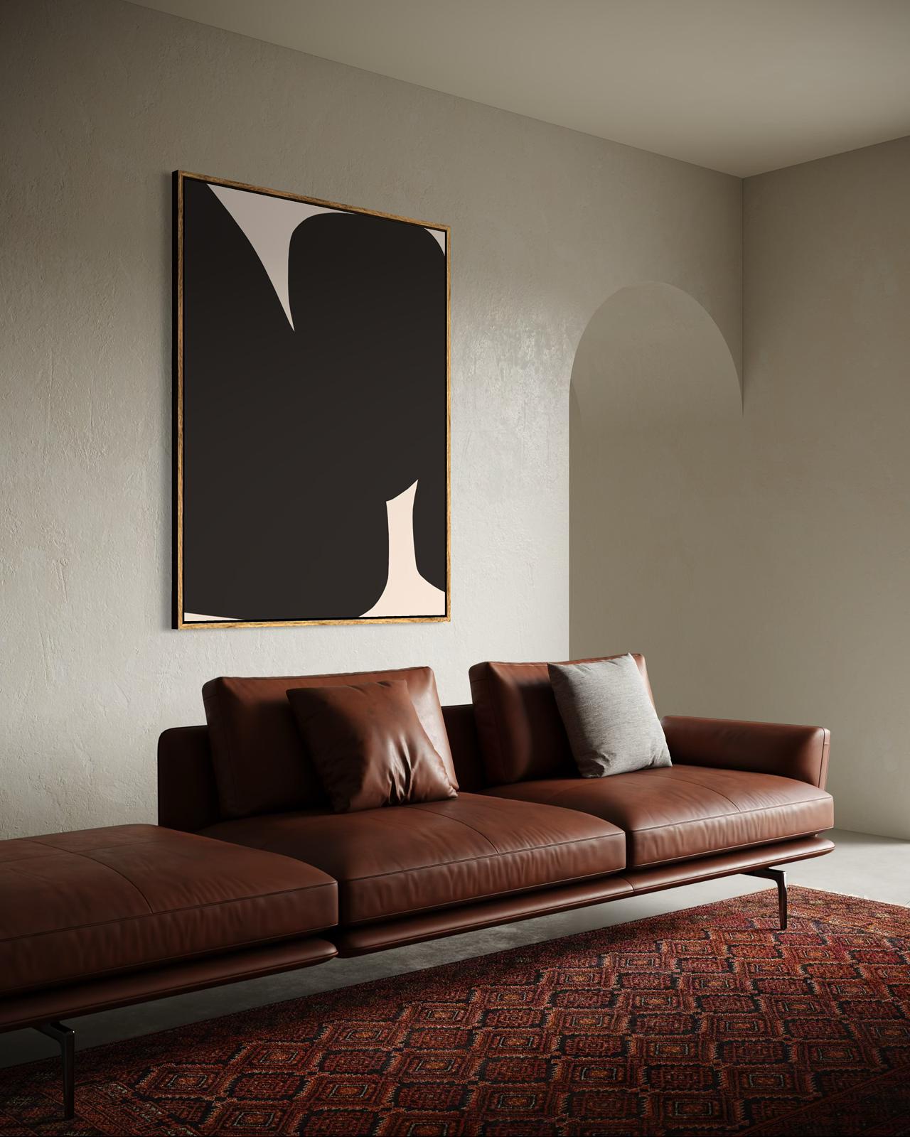 Obraz abstrakcyjny na płótnie w odcieniach czerni - BLACK SHAPE III