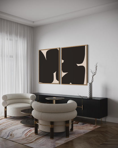 Obraz abstrakcyjny na płótnie w odcieniach czerni - BLACK SHAPE II