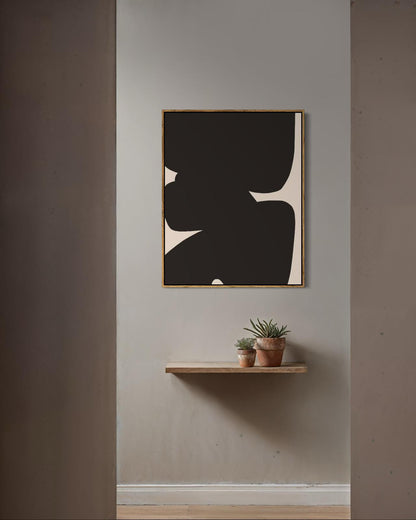 Obraz abstrakcyjny na płótnie w odcieniach czerni - BLACK SHAPE II