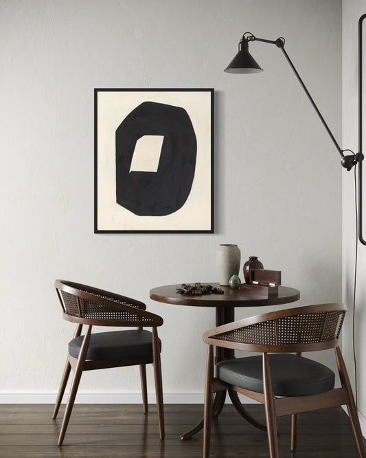 Obraz abstrakcyjny na płótnie o minimalistycznym charakterze czarno-biały - MONOCHROME ELEGANCE 1