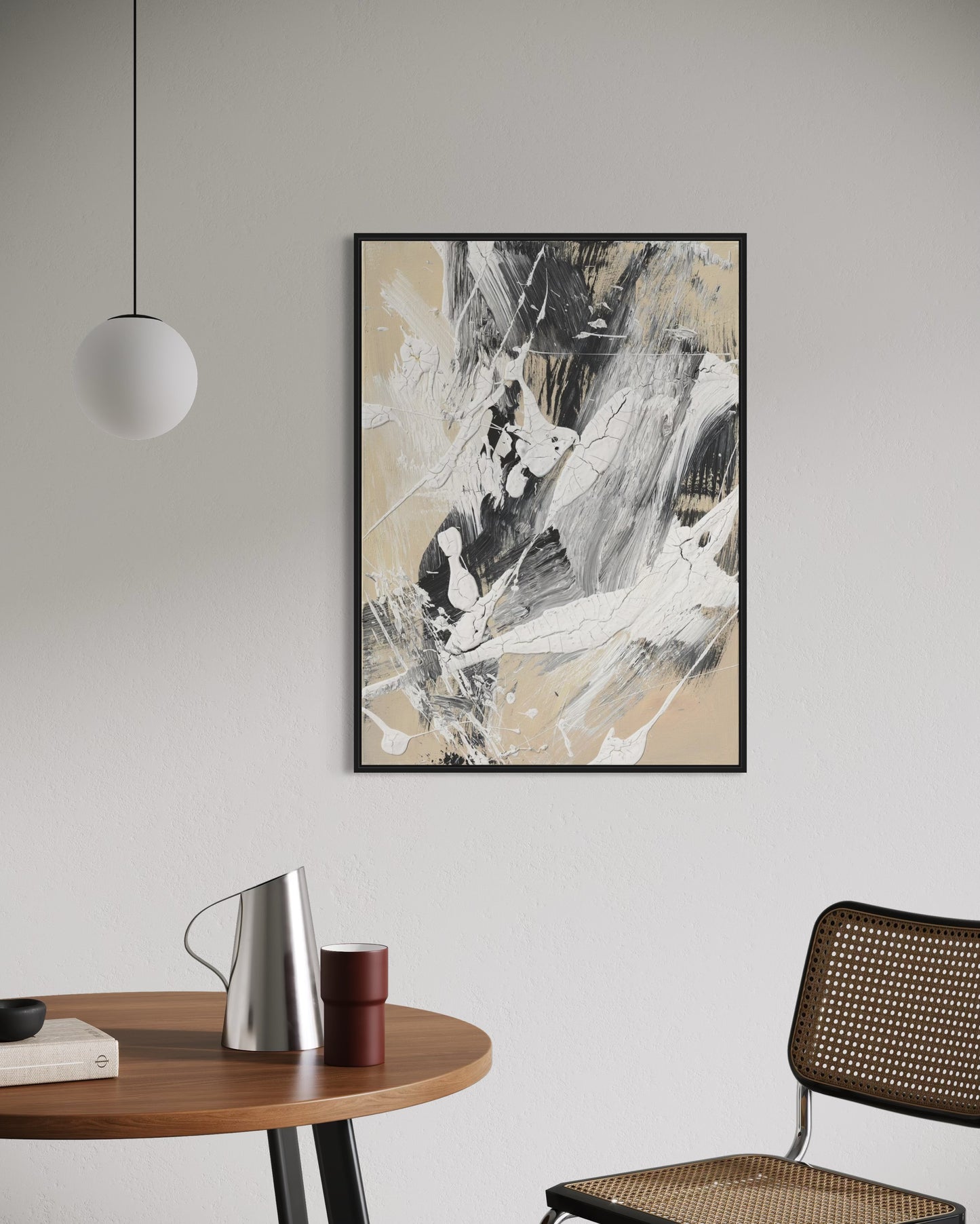 Hand-painted artwork on canvas in shades of beige - SPECTRUM WHISPERS 