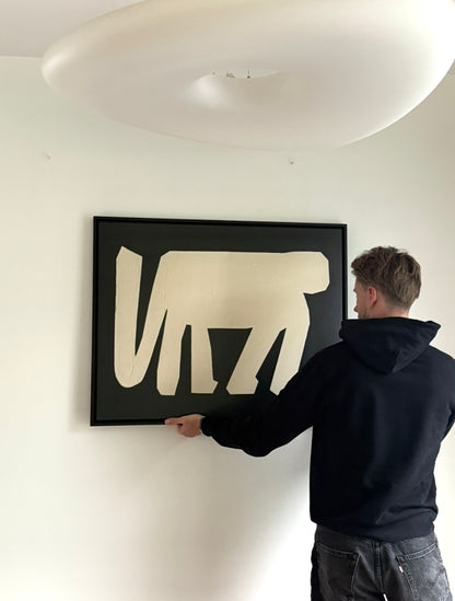 Obraz figuratywno-abstrakcyjny na płótnie w minimalistycznej formie - ODE TO THE APE 1