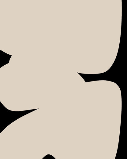 Abstract canvas print in white an black – WHITE SHAPE II