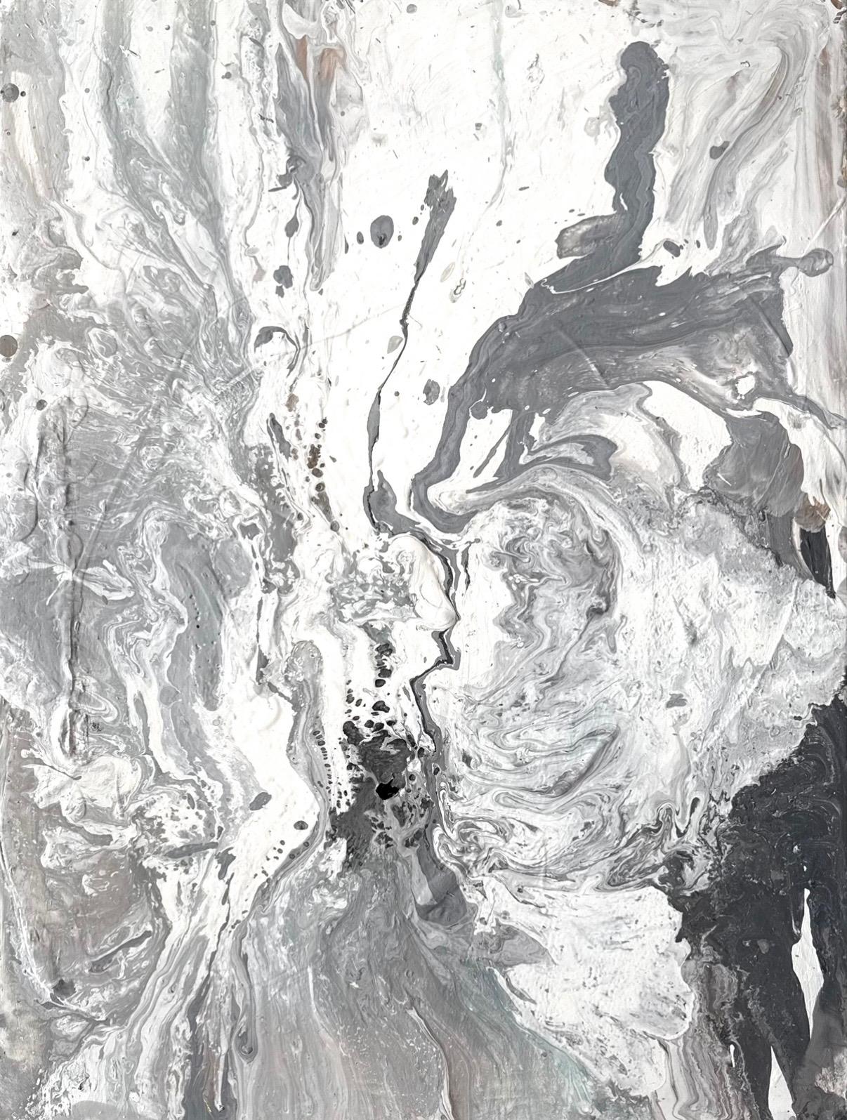 Handgemaltes Leinwandbild in Grautönen - MARBLE ESSENCE 1