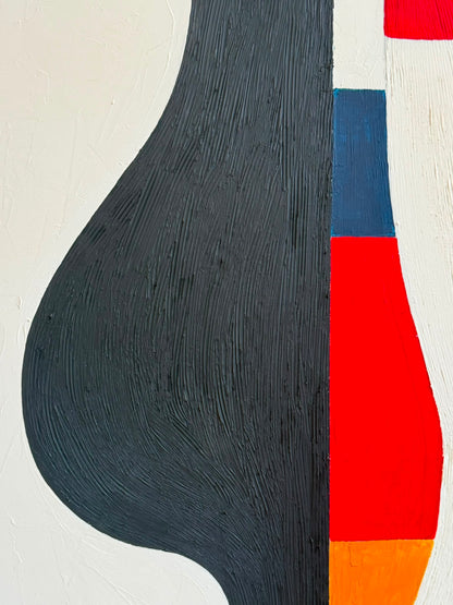 Abstraktes Gemälde auf Leinwand, gemalt mehrfarbig - MONOLITH