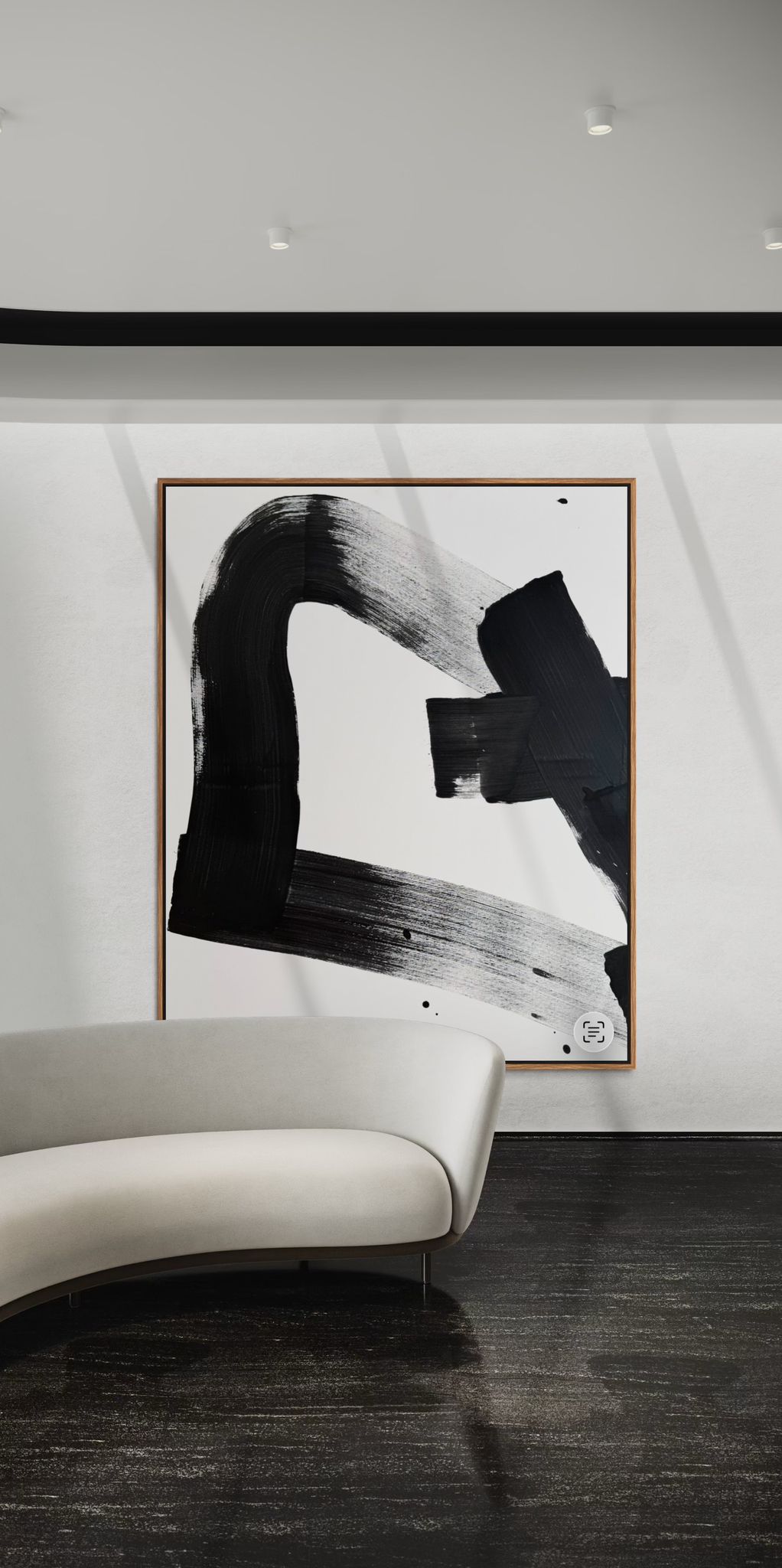 Obraz abstrakcyjny na płótnie w kolorze biało-czarnym - TRACE