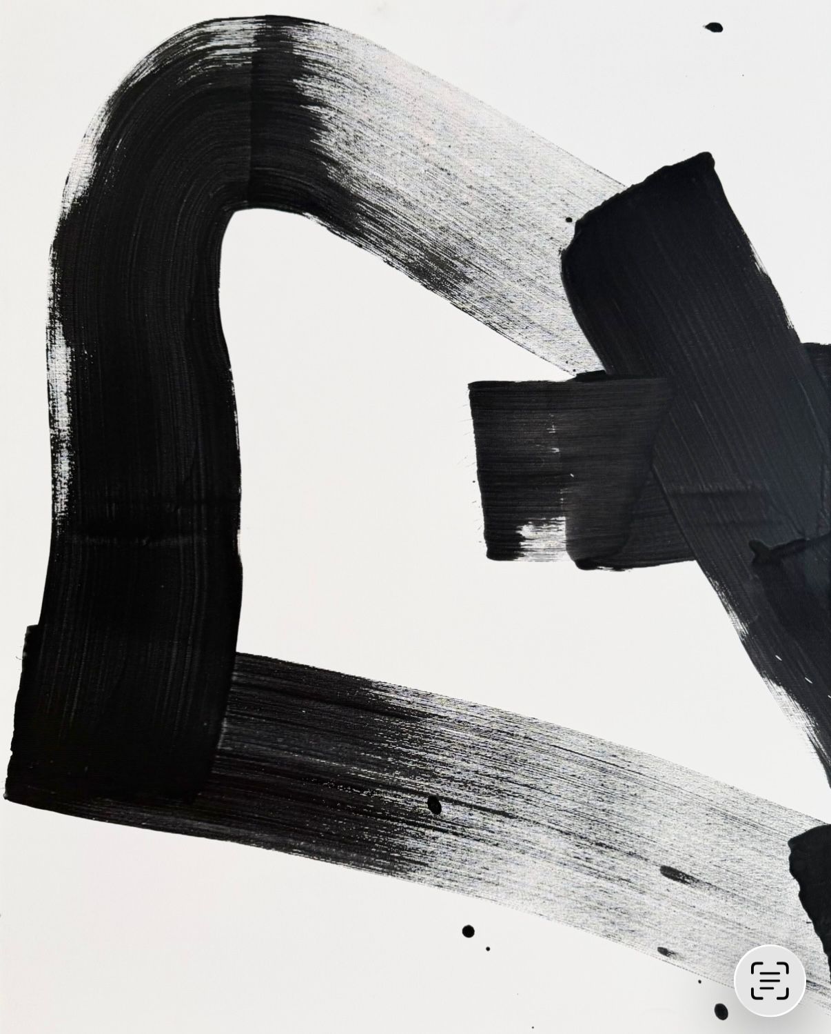 Obraz abstrakcyjny na płótnie w kolorze biało-czarnym - TRACE