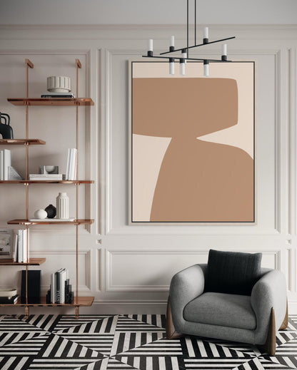 Obraz abstrakcyjny na płótnie w odcieniach piaskowych - SAND SHAPE I