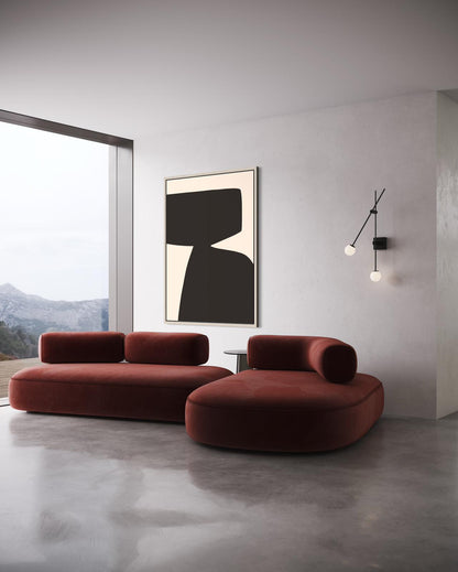 Obraz abstrakcyjny na płótnie w odcieniach czerni - BLACK SHAPE I