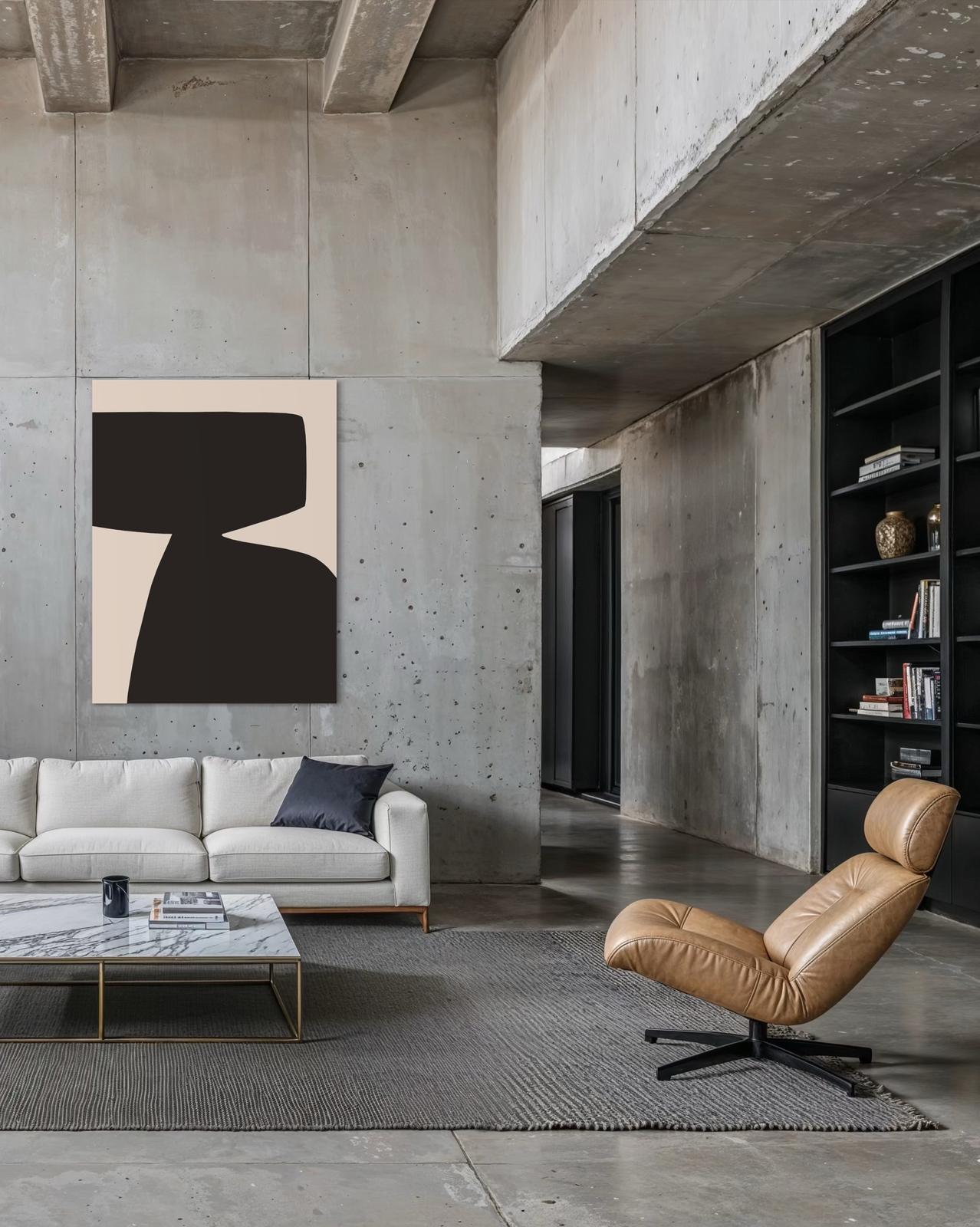 Obraz abstrakcyjny na płótnie w odcieniach czerni - BLACK SHAPE I