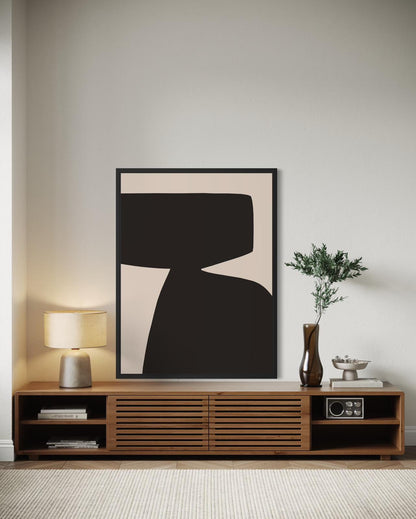 Obraz abstrakcyjny na płótnie w odcieniach czerni - BLACK SHAPE I