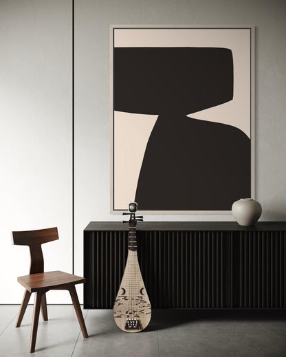 Obraz abstrakcyjny na płótnie w odcieniach czerni - BLACK SHAPE I